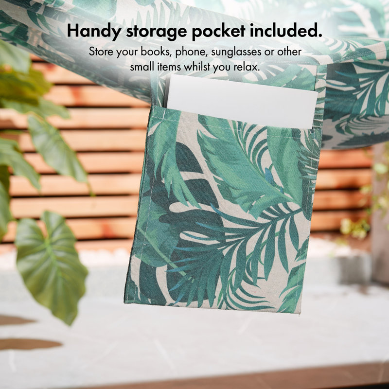 Palm Print Double Classic Hammock with Stand