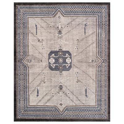 Khotan Hand Knotted Wool Oriental Area Rug in Ivory
