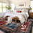 Machine Washable Rug with Rubber Backing for Living Room Modern Non-Slip Dining Room Rug Easy-Cleaning Geometric Floor Carpet for Bedroom Hallway Kitchen Office Playroom-502690379