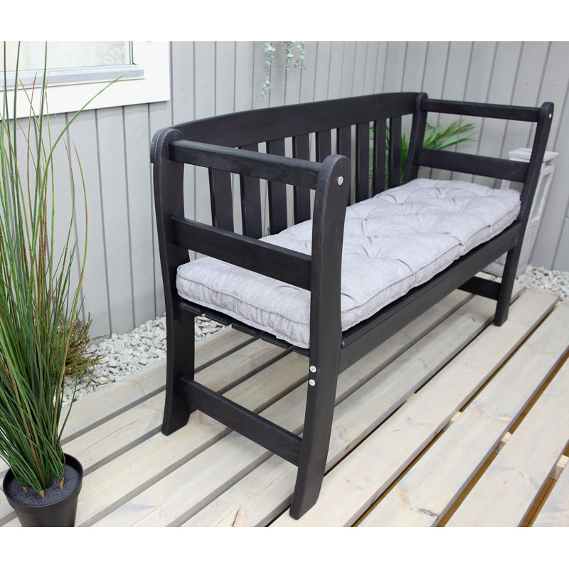 Deale Solid Wood Pine Outdoor Bench, Dark Brown