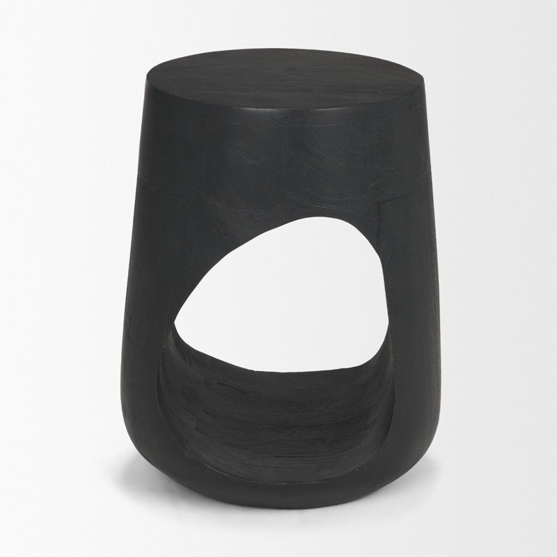 Cove Sculptural Open Side Table, Dark Brown