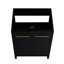 Meuble-lavabo autoportant 24 po en châtaignier noir - surface rayée de 24 po