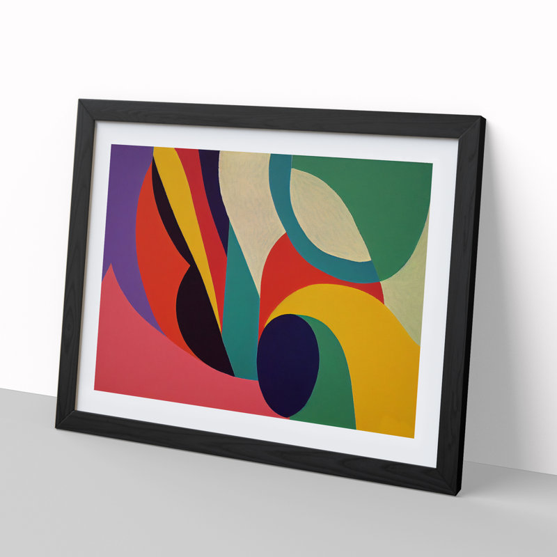 Ideal Abstract - Single Picture Frame Print, Black, 46cm H x 64cm W x 2cm D