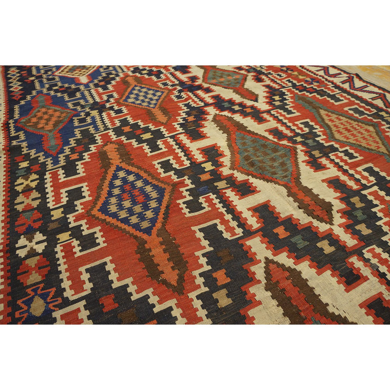 Flatweave Wool Geometric Area Rug