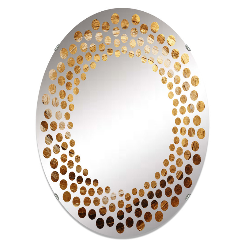 Miroir mural brun à motif de moka en spirale II - MIR106021 O, L 20 po x H 30 po