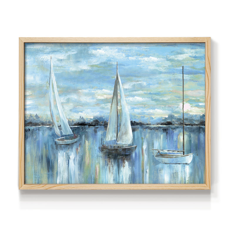 «Evening on the Bay» - reproduction encadrée - Restickable, H 8 po x l 10 po, Naturel