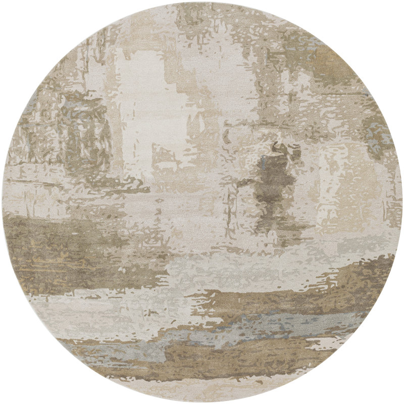 Wool Abstract Indoor Rug, Round 6'