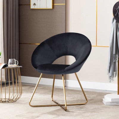 Fauteuil d'appoint contemporain en velours avec dossier ouvert Crivello