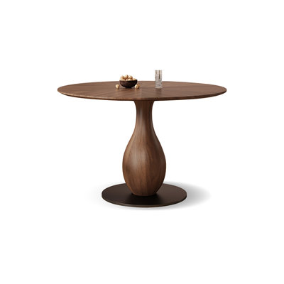 Nut-brown Round Solid Wood Dining table
