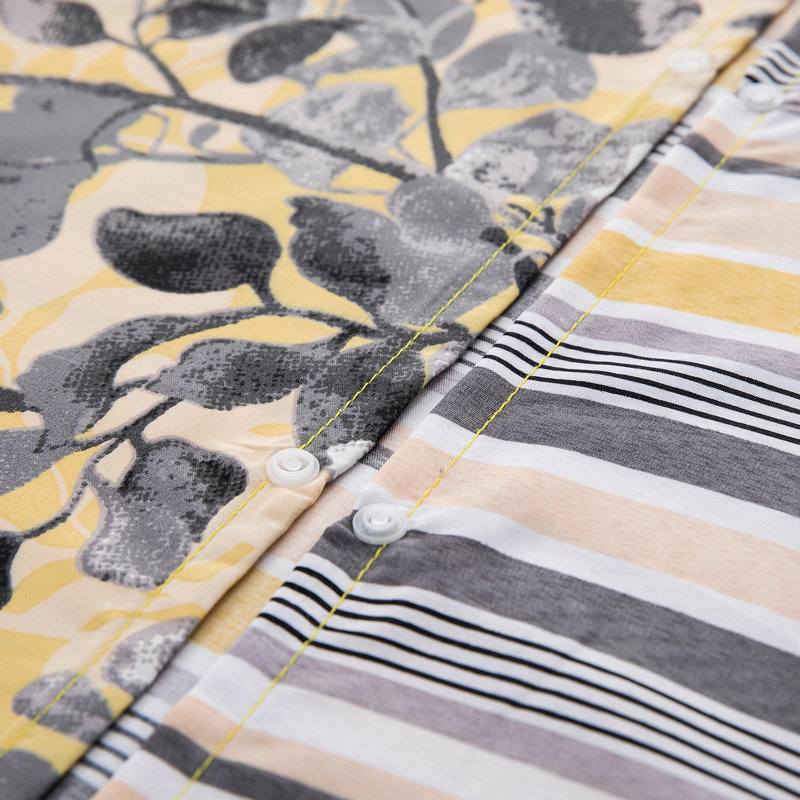 Microfiber Printed Duvet Cover - Soft, Lightweight, Fade-Resistant Bedding with Matching Pillowcases, Ochre Blossom