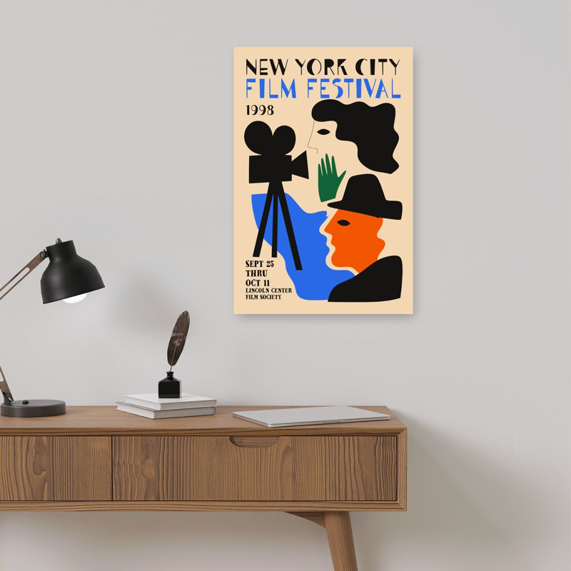 Retro Film Festival Abstract Bold Modern City Wall Art Print by Patryk Krygowski - Wrapped Canvas Print