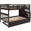 Lit superposé avec compartiments de rangement et lit gigogne simple pour chambre à coucher-488889624