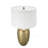 25.7" Round Aluminum Table Lamp – Artistic Gold Finish + White Fabric Drum Shade-650655563