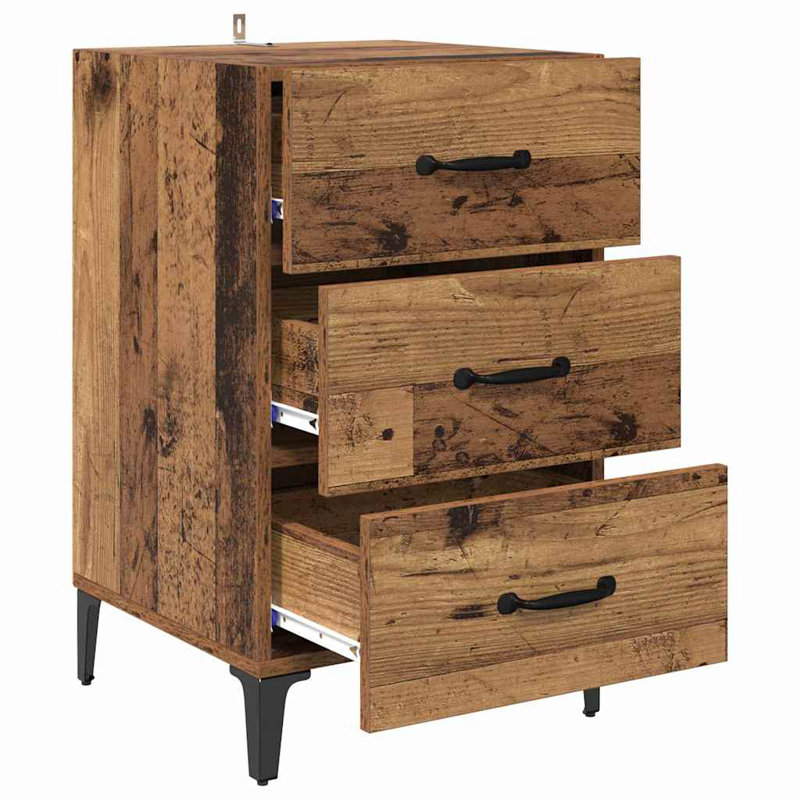 40cm W Manufactured Wood Bedside Table, Old Wood