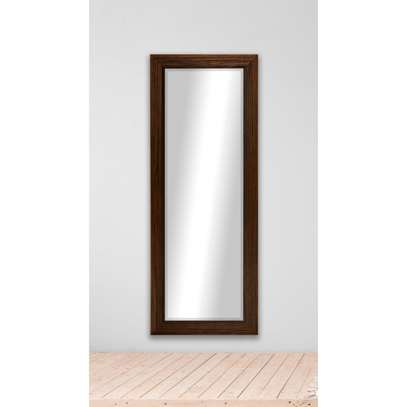 Castella Solid Wood Flat Wall Mirror, 59.75" x 20.75", Mocha