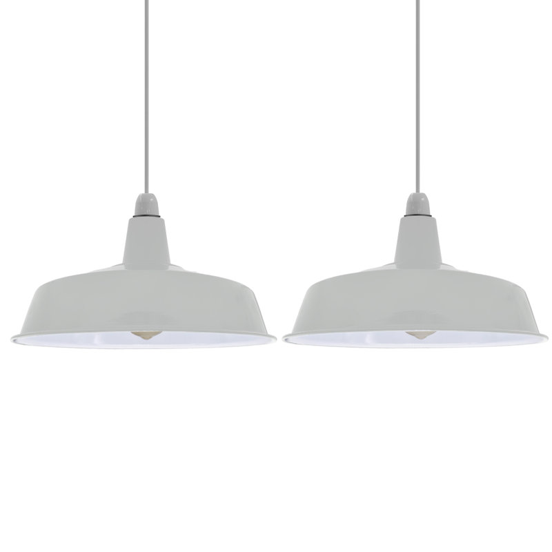 18.7cm H Metal Dome Lamp Shade, White