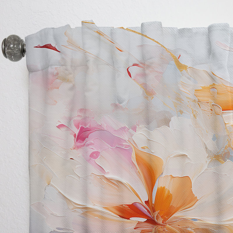 Brise chuchotante Dunleavy beige et bleu - Rideau moderne - Velours obscurcissant - 1 panneau, L 52 po x L 63 po