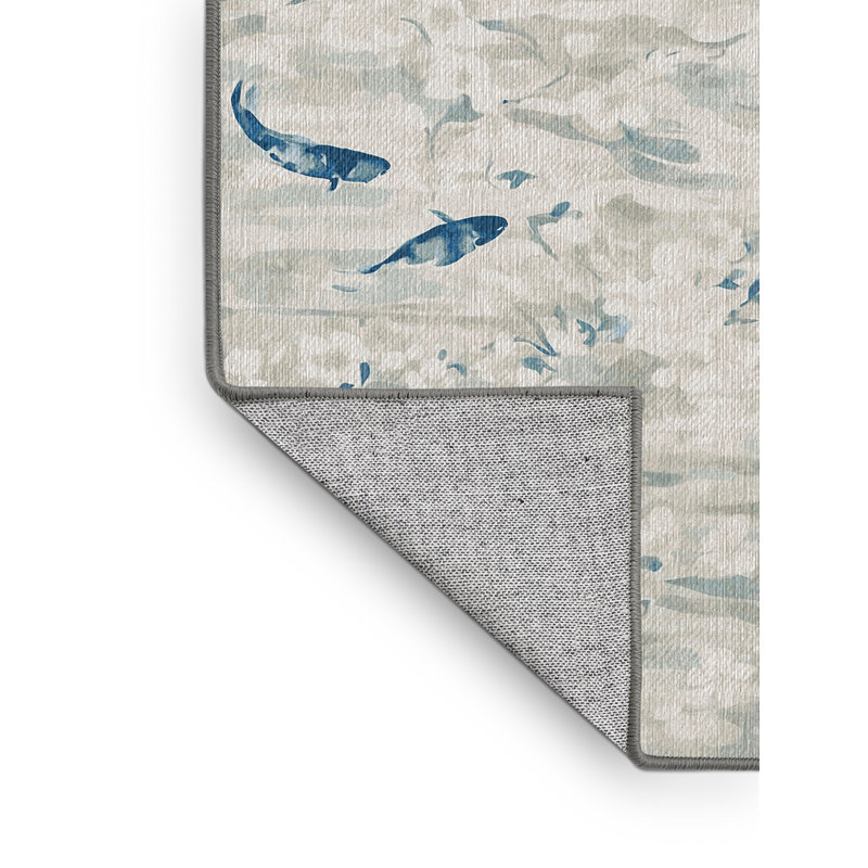 Machine Washable Gray Area Rug, Rectangle 4' x 6'