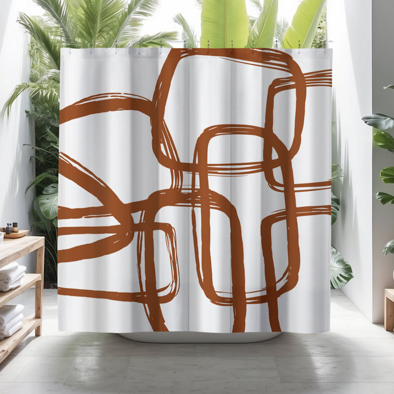 Rideau de douche Coco, Orange brûlé