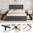 Bed Frame With Adjustable Headboard And 4 Storage Drawers-110712444-110712445