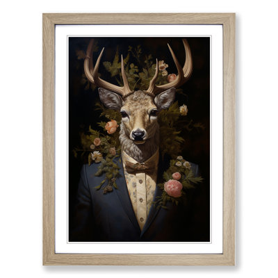 Stag Baroque Art - Framed Print