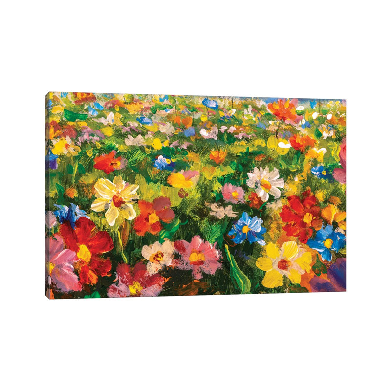 Summer Flowers - Wrapped Canvas Painting, 20.32 cm H x 30.48 cm W