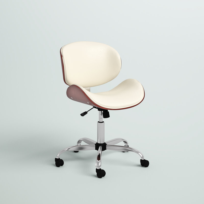 Chaise de travail David, Similicuir crème