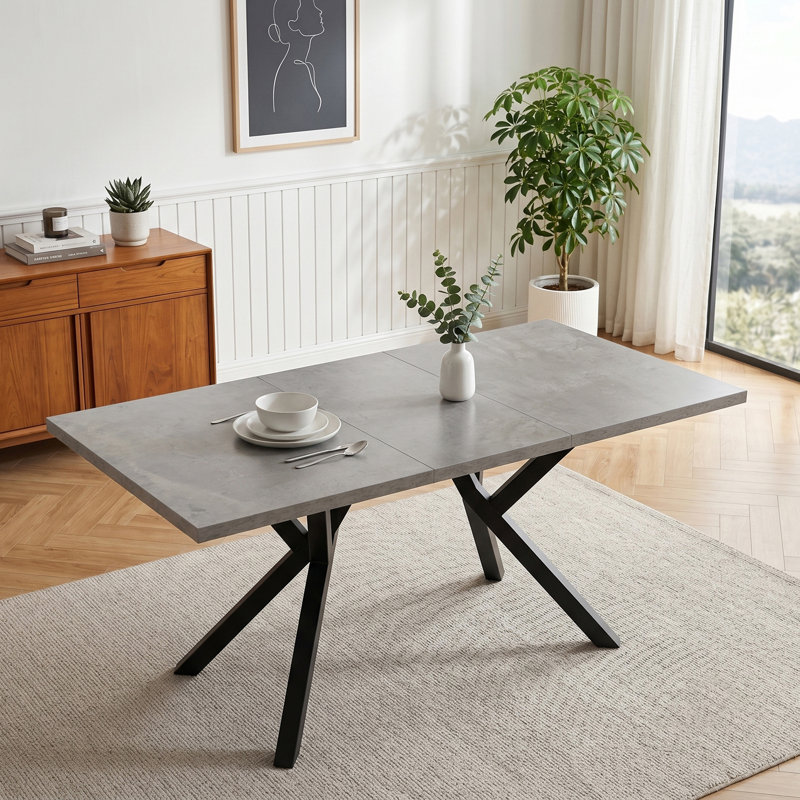 Table de salle à manger rectangulaire Echeverria, Gris