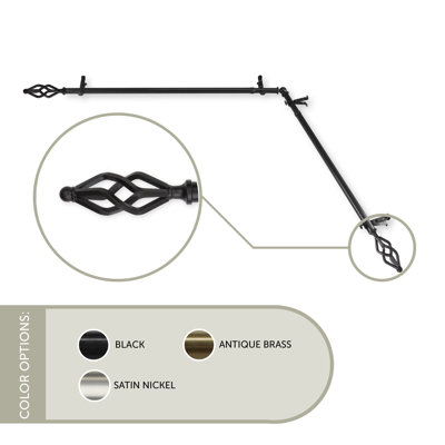 Andresen Steel Rod And Resin Finial Single Curtain Rod