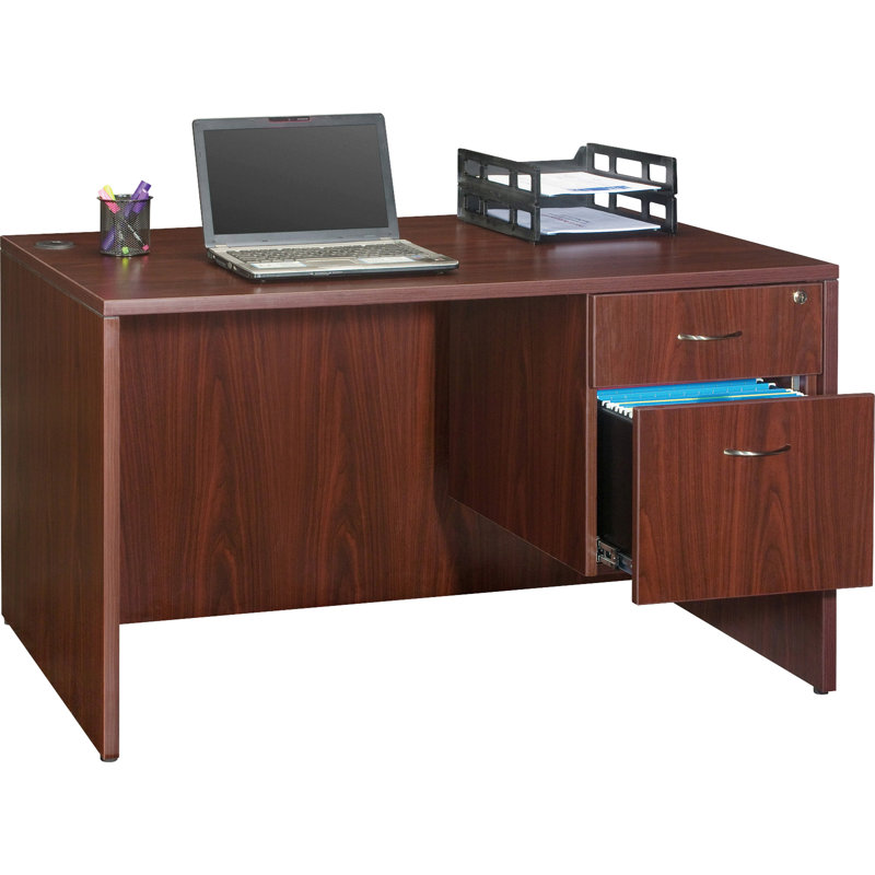 Mahogany 2-Drawer Lockable Legal Size Pedestal