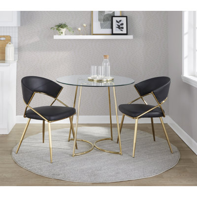 Chaises d'appoint rembourrées en similicuir Loehr
