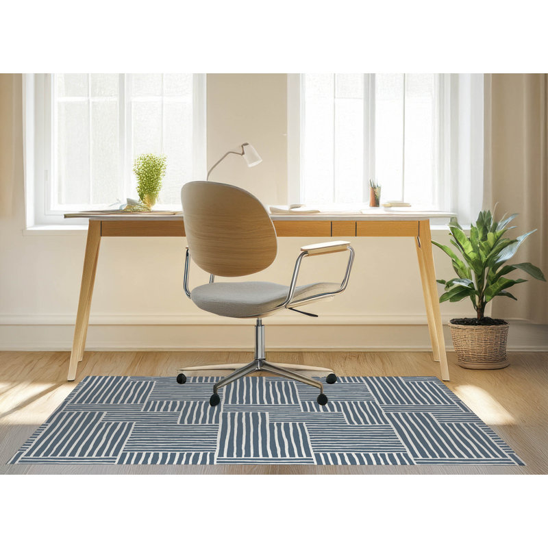 Tapis de bureau Grid Puz, L 3 pi x L 2 pi, Bleu