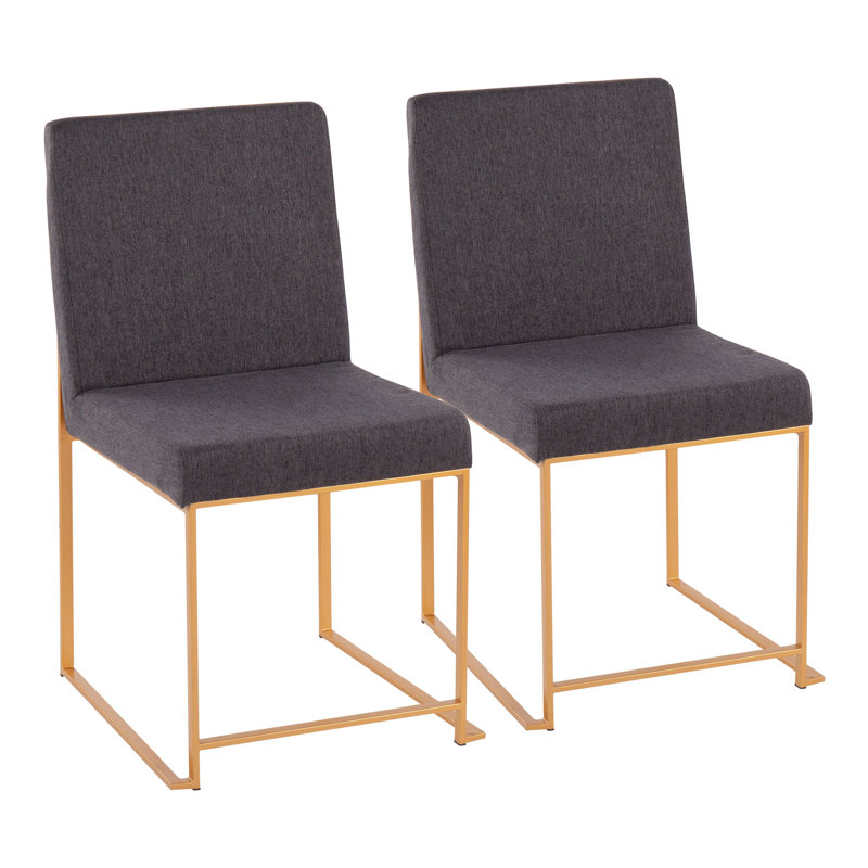 Chaise d'appoint Ernestine, Doré, Tissu gris anthracite