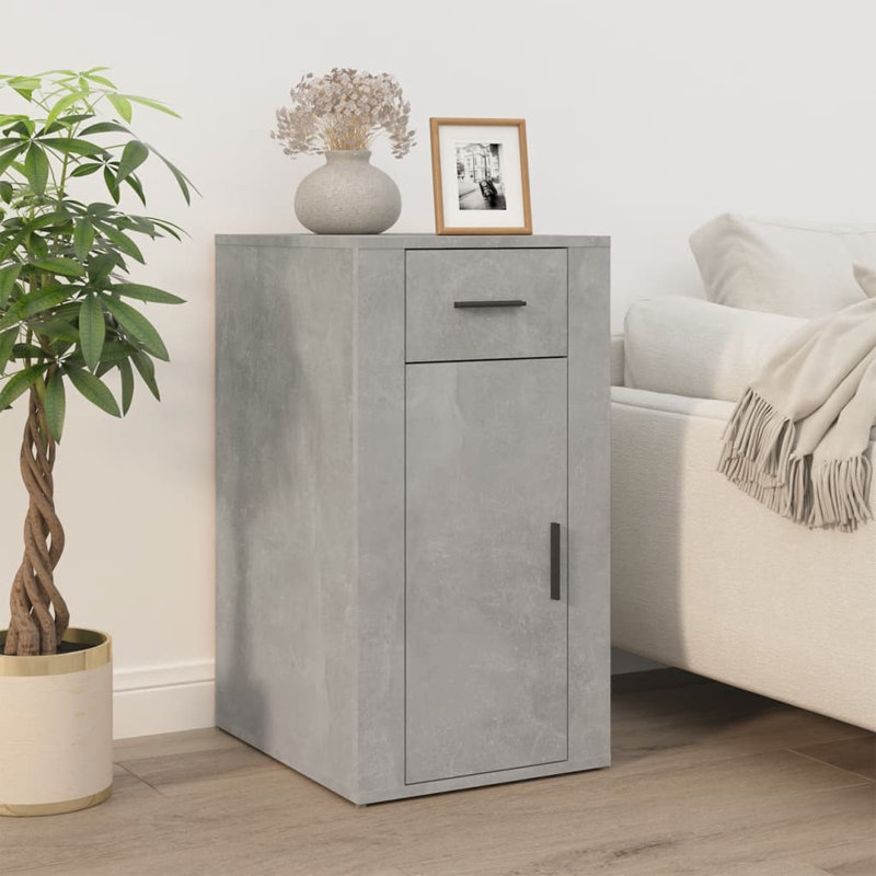 Nervia 1 - Door Rectangle Accent Cabinet, Concrete Grey