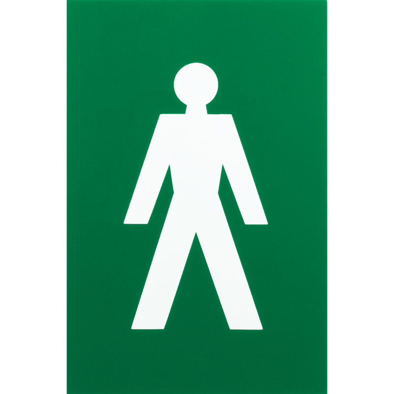 Amarys Male Sign 100Mm X 150Mm, Turquoise Green