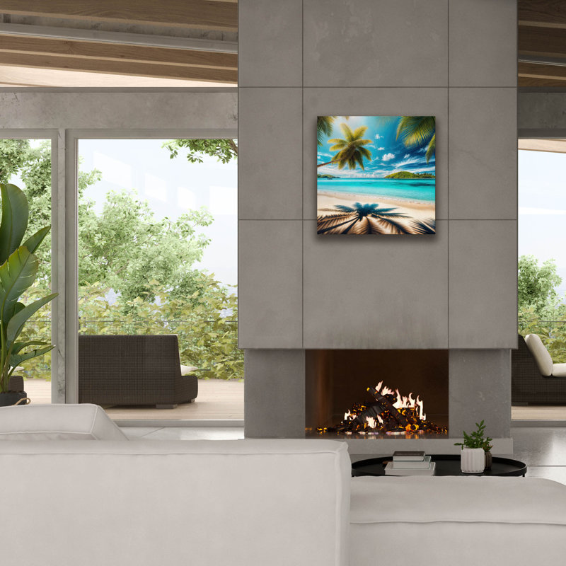 «Paradise Beach 4» par Rey Klimt, art mural sur toile, H 26 po x l 26 po