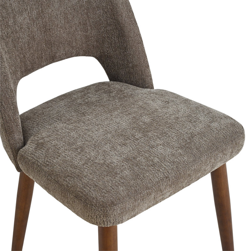 Chaises d'appoint rembourrées avec pieds en bois, Brown