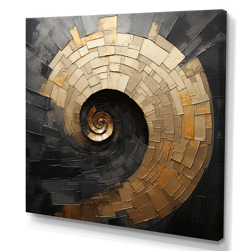 Northwich - art mural spirales abstraites pour le salon, H 30 po x l 30 po x P 1 po, Toile tendue