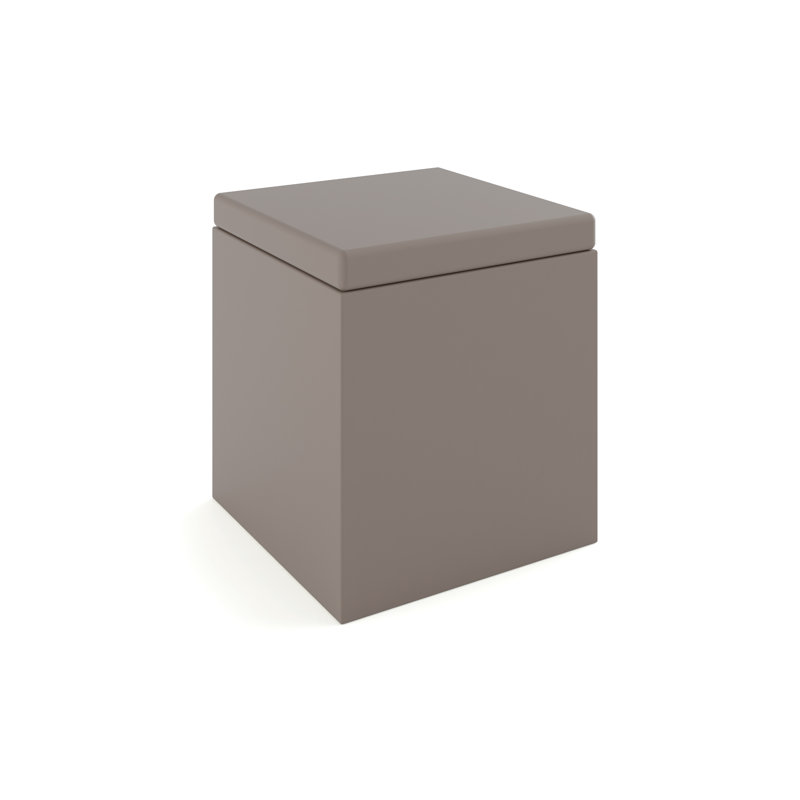 Jut Outdoor Ottoman with Cushion, Taupe