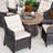 Areefa 4-Person Wicker Patio Dining Set With Round Table, Cushions Included