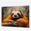 «Slumbering Sloth Collage» - Art mural en verre acrylique paresseux-1345567635