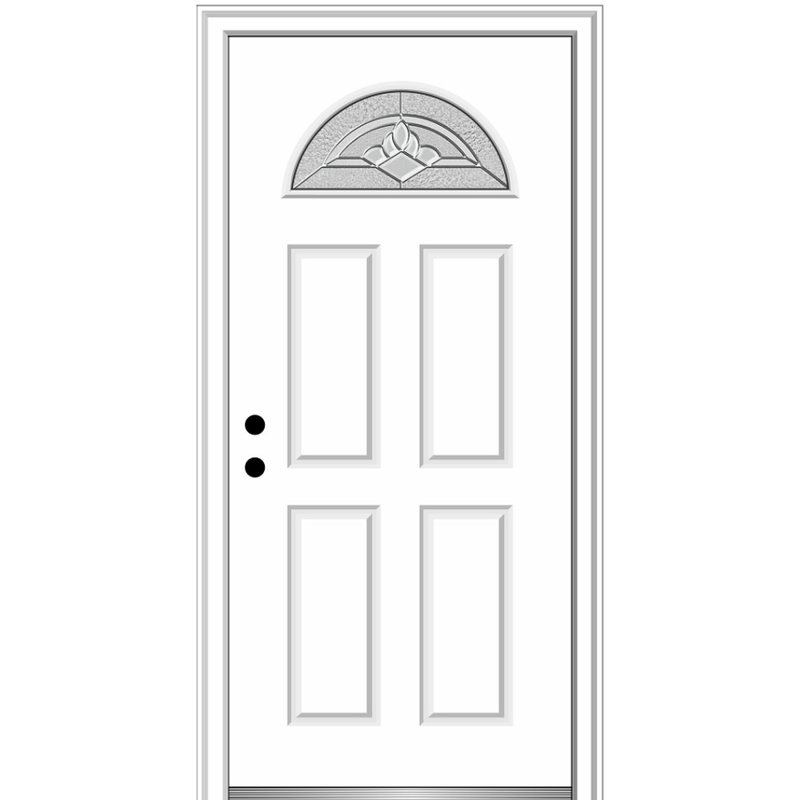 Grace Fibreglass Prehung Front Entry Door, Right Hand/Inswing, 33" H x 81" W x 6" D