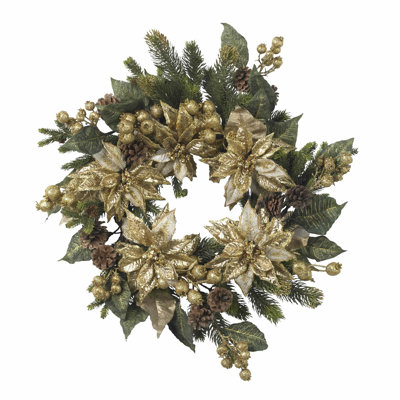 Couronne dorée poinsettia
