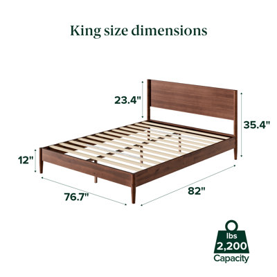 Whitman Low Profile Mid-Century Modern Platform Bed