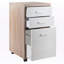 Classeur mobile 3 tiroirs Kenner, blanc et brun clair, H 29,25 po x l 15,75 po x P 18,39 po