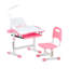 Ensemble de bureau et de chaise pour enfants avec plateau inclinable réglable, table d'écriture ergonomique pour étudiant avec lampe, rose