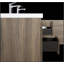 Meuble-lavabo mural moderne de 60 pouces avec lavabos doubles en résine et tiroirs à fermeture en douceur, gris cendré-840219073
