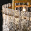 Lustre tambour en verre à 6 lumières à intensité variable, lustre de salle à manger en verre texturé
