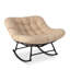 Chaise berçante moderne en osier moderne avec coussin ergonomique épais et base en acier robuste (kaki)-1640263776