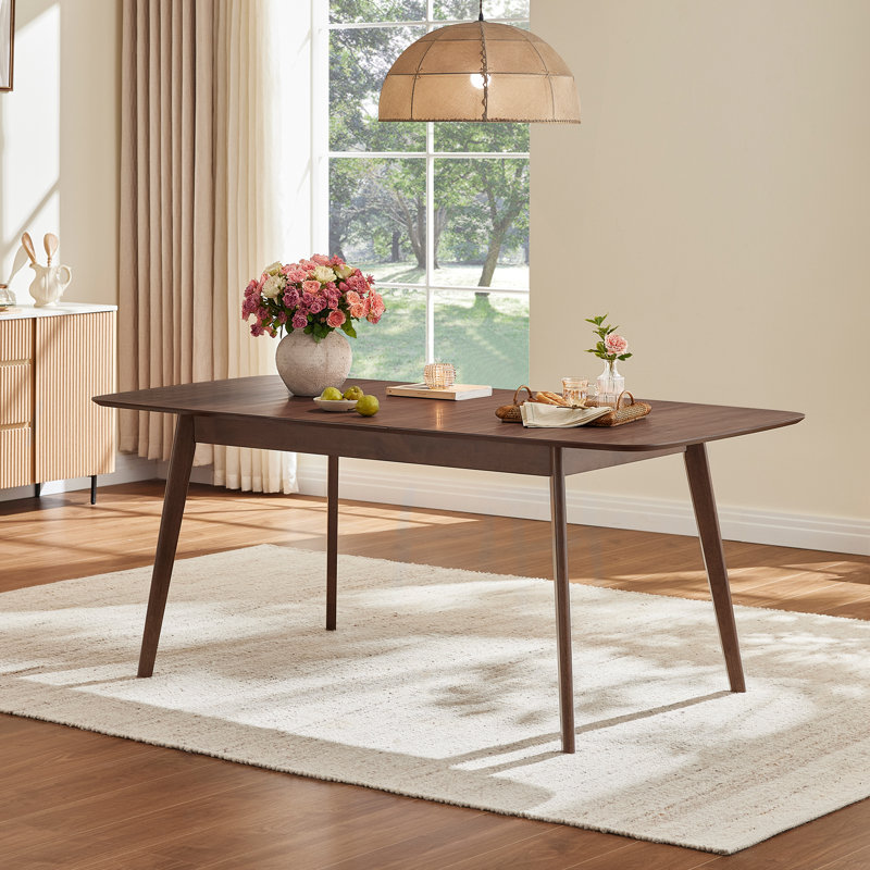 Extendable Dining Set, Walnut, Silver
